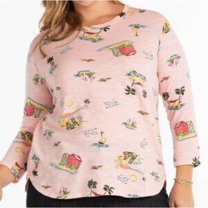 Fresh Produce Blush Pink Beachy Keen Catalina Cotton Top Size 1X